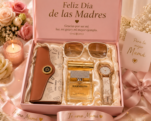 👑 Set Glamour Amor para Mamá + Reloj Exclusivo y Envoltura Elegante GRATIS