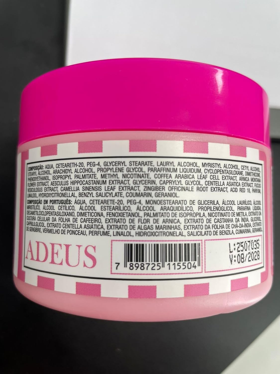 Crema Adeus Original Brasileña — Crema Corporal para Celulitis, Flacidez, Foliculitis ,Grasa localizada  y Estrías (300g)
