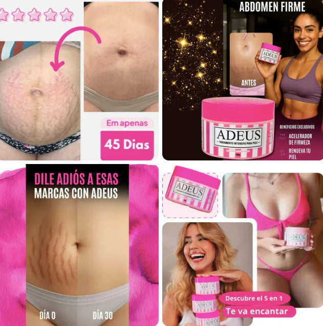 Crema Adeus Original Brasileña — Crema Corporal para Celulitis, Flacidez, Foliculitis ,Grasa localizada  y Estrías (300g)