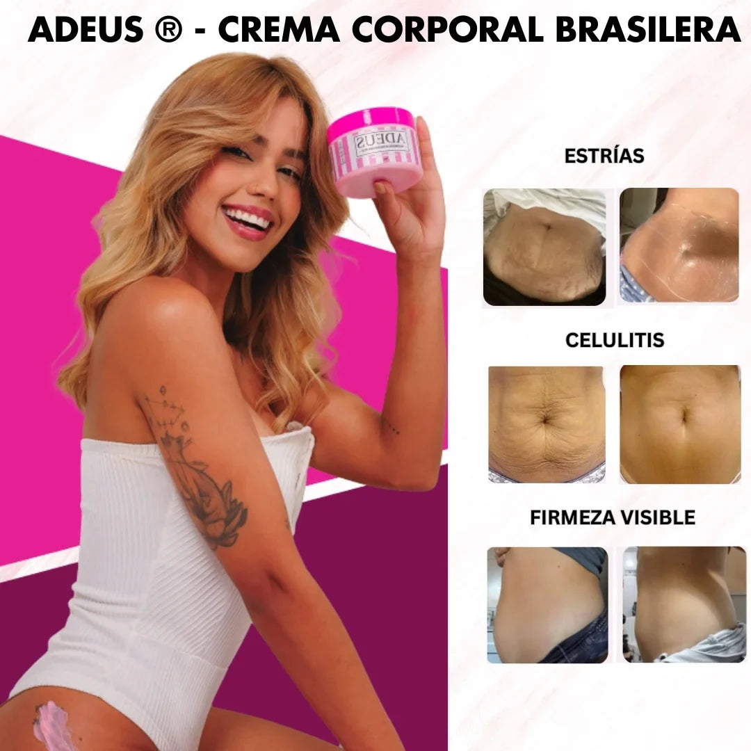 Crema Adeus Original Brasileña — Crema Corporal para Celulitis, Flacidez, Foliculitis ,Grasa localizada  y Estrías (300g)
