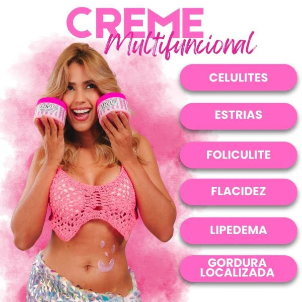 Crema Adeus Original Brasileña — Crema Corporal para Celulitis, Flacidez, Foliculitis ,Grasa localizada  y Estrías (300g)